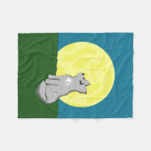 月毛布を持つかわいくだらしないオオカミ フリースブランケット (正面(横))