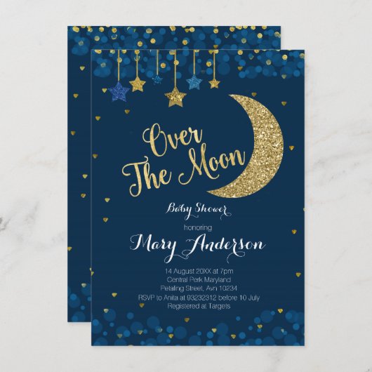 月水軍のベビーシャワーを浴びて 招待状 (正面/裏面)