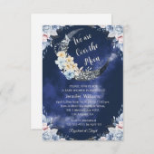 月海軍の植物性の赤ちゃんシャワーの上で 招待状 (正面/裏面)