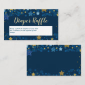 月海軍の青い赤ちゃんシャワーおむつラッフル エンクロージャーカード (正面/裏面)