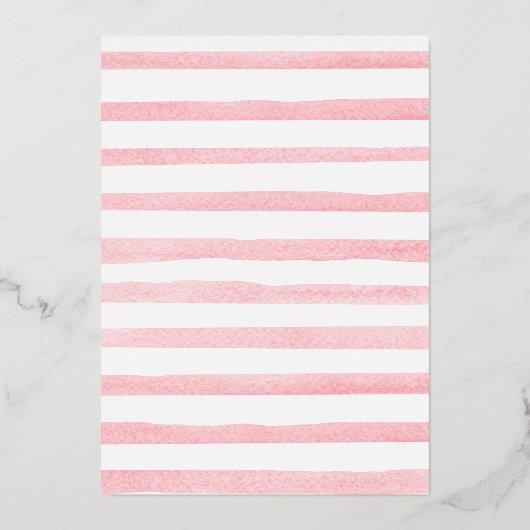 月海軍の青い赤ちゃんシャワーピンクのローズ金ゴールド 箔招待状 (裏面)