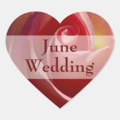 月淡い色のバラ – 月または季節のステッ結婚カー ハートシール (正面)