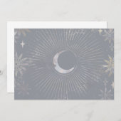 月淡い色のバースト サンキューカード (正面/裏面)