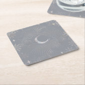 月淡い色のバースト スクエアペーパーコースター (アングル)