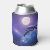 月照イルカ:夜の海ファンタジー 缶クーラー (缶正面)
