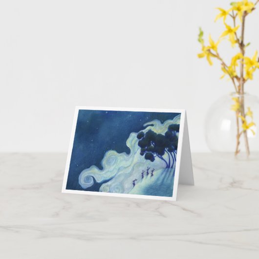 月照ウサギ カード (黄色い花)