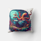 月照遊海の下のタコの太鼓 クッション (裏面)