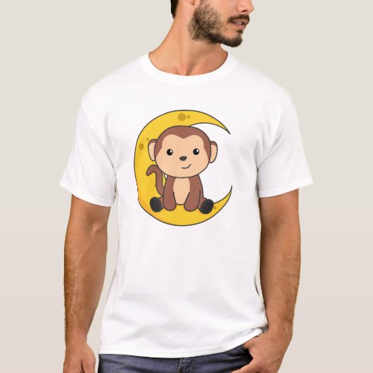 月獣猿甘い動物のサル子供へ Tシャツ (正面)