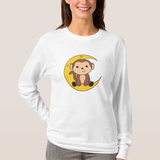 月獣猿甘い動物のサル子供へ Tシャツ (正面)