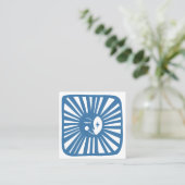 月白熱［赤熱］光を放つが可愛く青い魅力的月光 スクエア名刺 (スタンド正面)