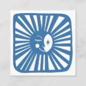 月白熱［赤熱］光を放つが可愛く青い魅力的月光 スクエア名刺 (正面)