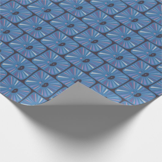 月白熱［赤熱］光を放つが可愛く青魅力的い月明かりプレゼント ラッピングペーパー (角)