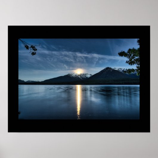 月白熱［赤熱］光を放つが湖のポスター ポスター (正面)