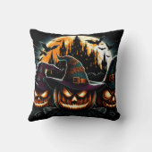 月白熱［赤熱］光を放つの下でカボチャが輝く クッション (裏面)