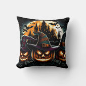 月白熱［赤熱］光を放つの下でカボチャが輝く クッション (正面)