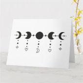 月相とジュエリーフード付きスウェットシャツ カード (黄色い花)