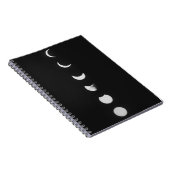 月相と日食の白黒写真 ノートブック (右側)