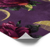 月相と紫のバラ |ゴージャスなニューエイジ ポスター (角)