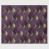 月相と紫のバラ |ゴージャスなニューエイジ ラッピングペーパー (フラット)