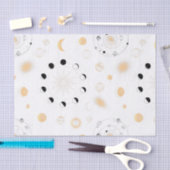 月相の惑星の軌道金ゴールド白黒 薄葉紙 (クラフト)