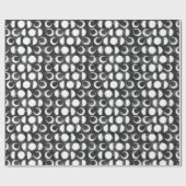 月相の白黒の天体 ラッピングペーパー (フラット)