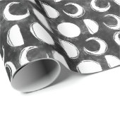 月相の白黒の天体 ラッピングペーパー (ロールコーナー)