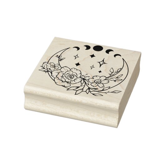 月相の花の三日月 ラバースタンプ (スタンプ)