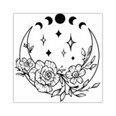 月相の花の三日月 ラバースタンプ (インプリント)