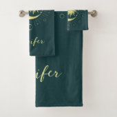 月相を持つ太陽と月の天体デザイン バスタオルセット (インサイチュ)