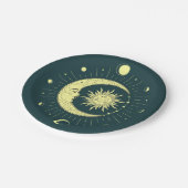 月相を持つ太陽と月の天体デザイン ペーパープレート (アングル)