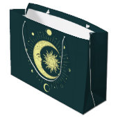 月相を持つ太陽と月の天体デザイン ラージペーパーバッグ (裏面アングル)