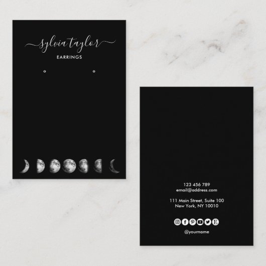 月相イヤリングフレームの表示ロゴの追加 名刺 (正面/裏面)
