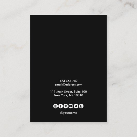 月相イヤリングフレーム表示ロゴを追加ブシン 名刺 (裏面)