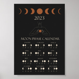 月相カレンダー2023ウォールアート ポスター