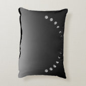 月相クッション、白黒灰色の長方形 アクセントクッション (裏面(縦))