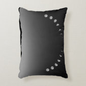 月相クッション、白黒灰色の長方形 アクセントクッション (正面(垂直))