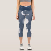 月相グリッド天体パターンデザイン カプリレギンス (正面)