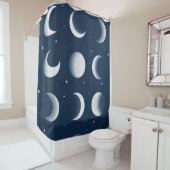 月相グリッド天体パターンデザイン シャワーカーテン (インサイチュ)