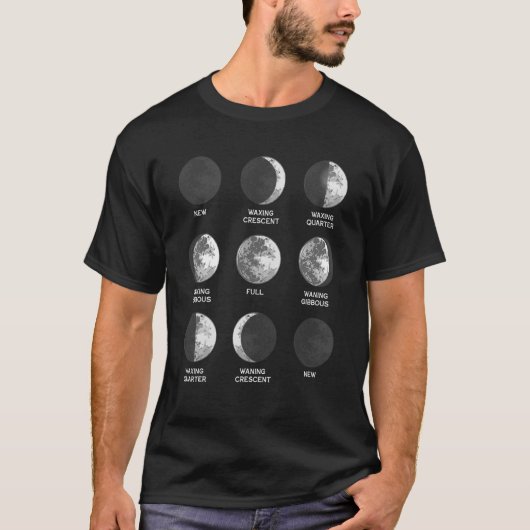 月相サイクル宇宙 Tシャツ (正面)