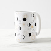 月相サンズハンドシグナルのレトロな雲 コーヒーマグカップ (正面右)