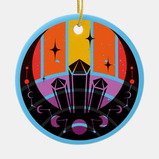 月相ジェムストーンスターズサンセット セラミックオーナメント (正面)