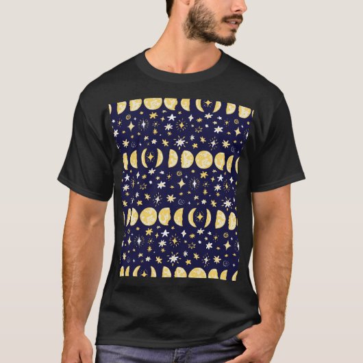 月相スターヴィンテージ背景 Tシャツ (正面)