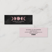 月相ピンクの水色の月 スキニー名刺 (正面/裏面)