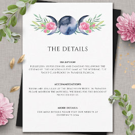 月相ピンクフローラ形而上学的結婚物 エンクロージャーカード