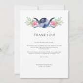 月相ピンクフローラ形而上学的結婚物 サンキューカード (正面)