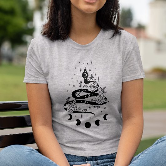 月相フローラスネークスターリーサーペンパス Tシャツ