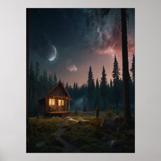 月相プリント – 天空ホームデコール ポスター (正面)