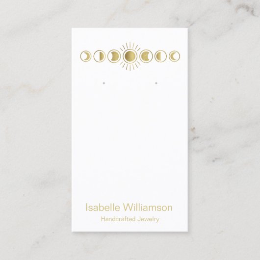 月相天体ジュエリーイヤリングディスプレイ 名刺 (正面)