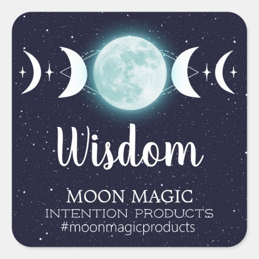 月相意図キャンドルラベル スクエアシール (正面)