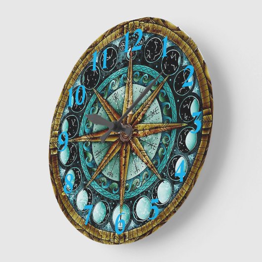 月相 ラージ壁時計 (傾斜)